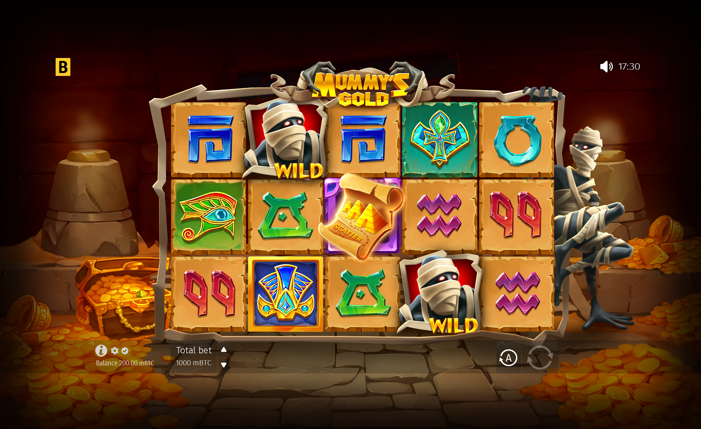 Função de jogo automático na slot Mummy Gold  